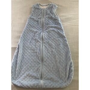 BabyinaBag Minky Dot Sleep Sack Wearable Blanket Blue Medium 34 Inch Long